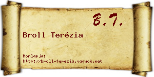 Broll Terézia névjegykártya